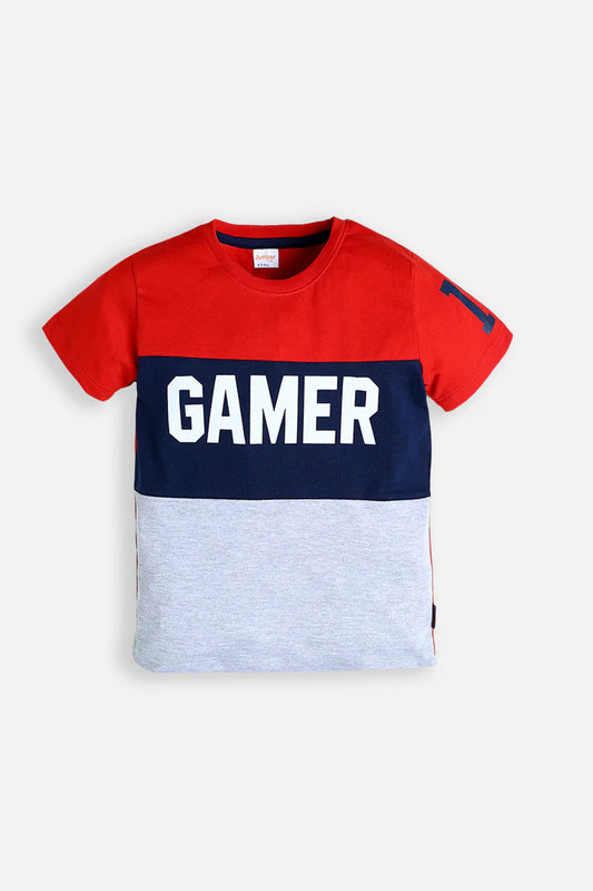 Contrast Color Tee - Gamer 19 - Boy T-Shirt - juniperkidz-5345.myshopify.com