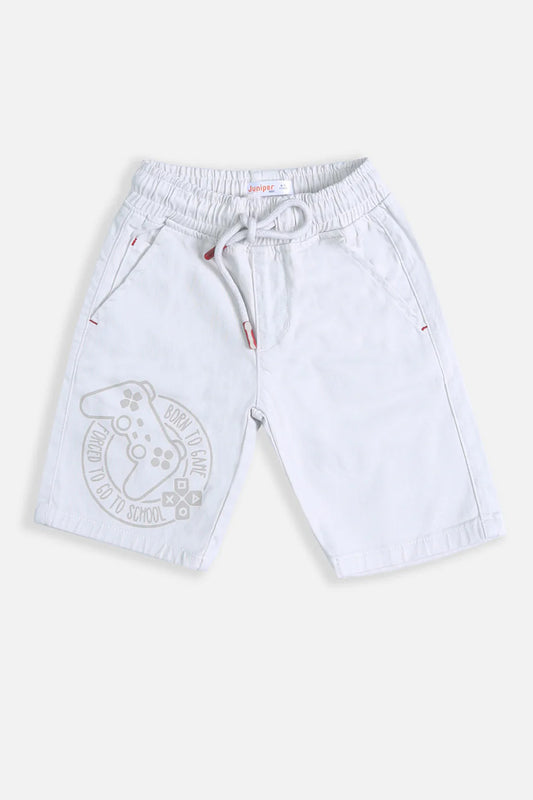 Summer - Boy's Twill Shorts - Born To Game - Boy Shorts - juniperkidz-5345.myshopify.com