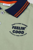 PRINTED POLO SHIRT FEELING GOOD
