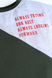 Contrast Pannel Tee- Always Trying Our Best - Boy T-Shirt - juniperkidz-5345.myshopify.com