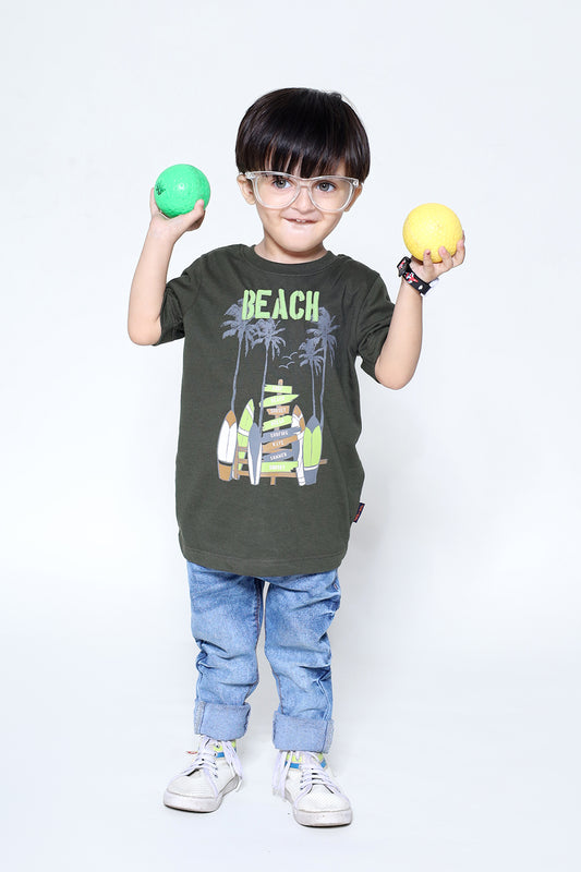 BEACH PRINTED T-SHIRT