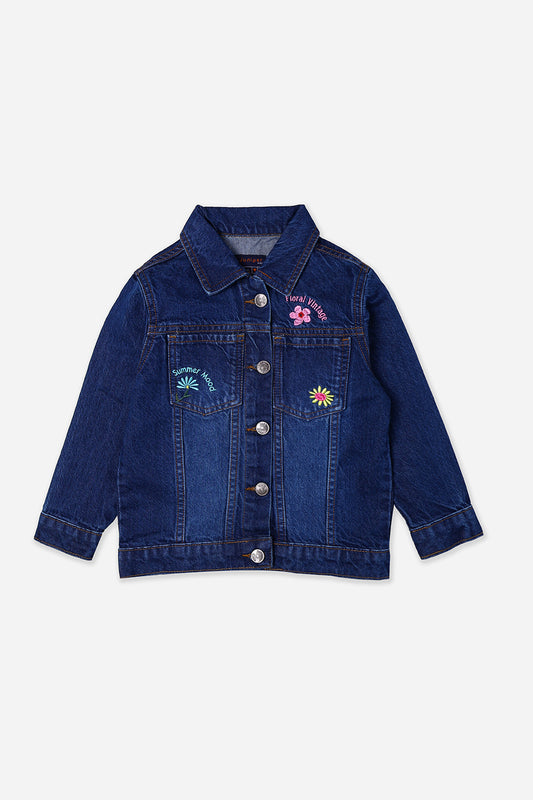 Floral Denim Jacket for Kids