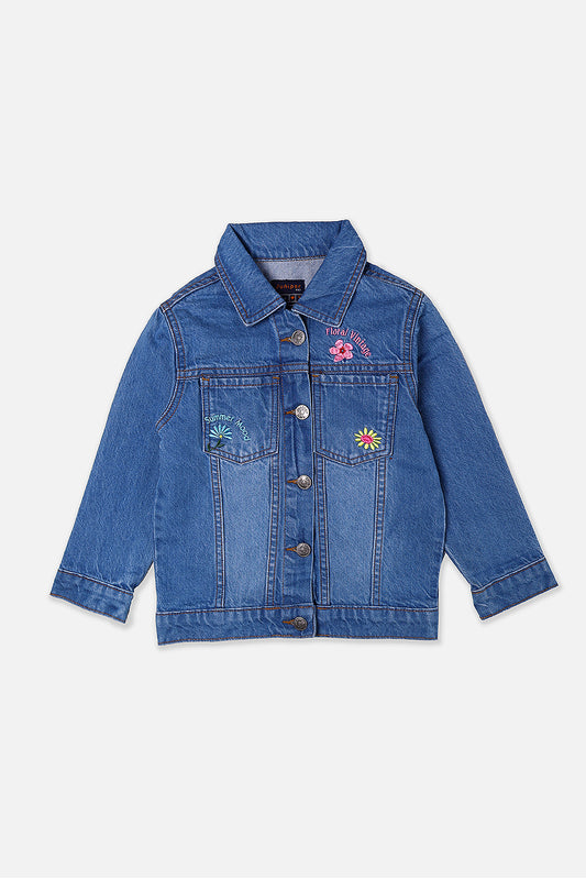 Floral Denim Jacket for Kids