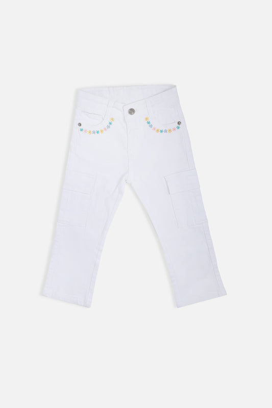 GIRL'S EMBROIDREY CARGO PANT