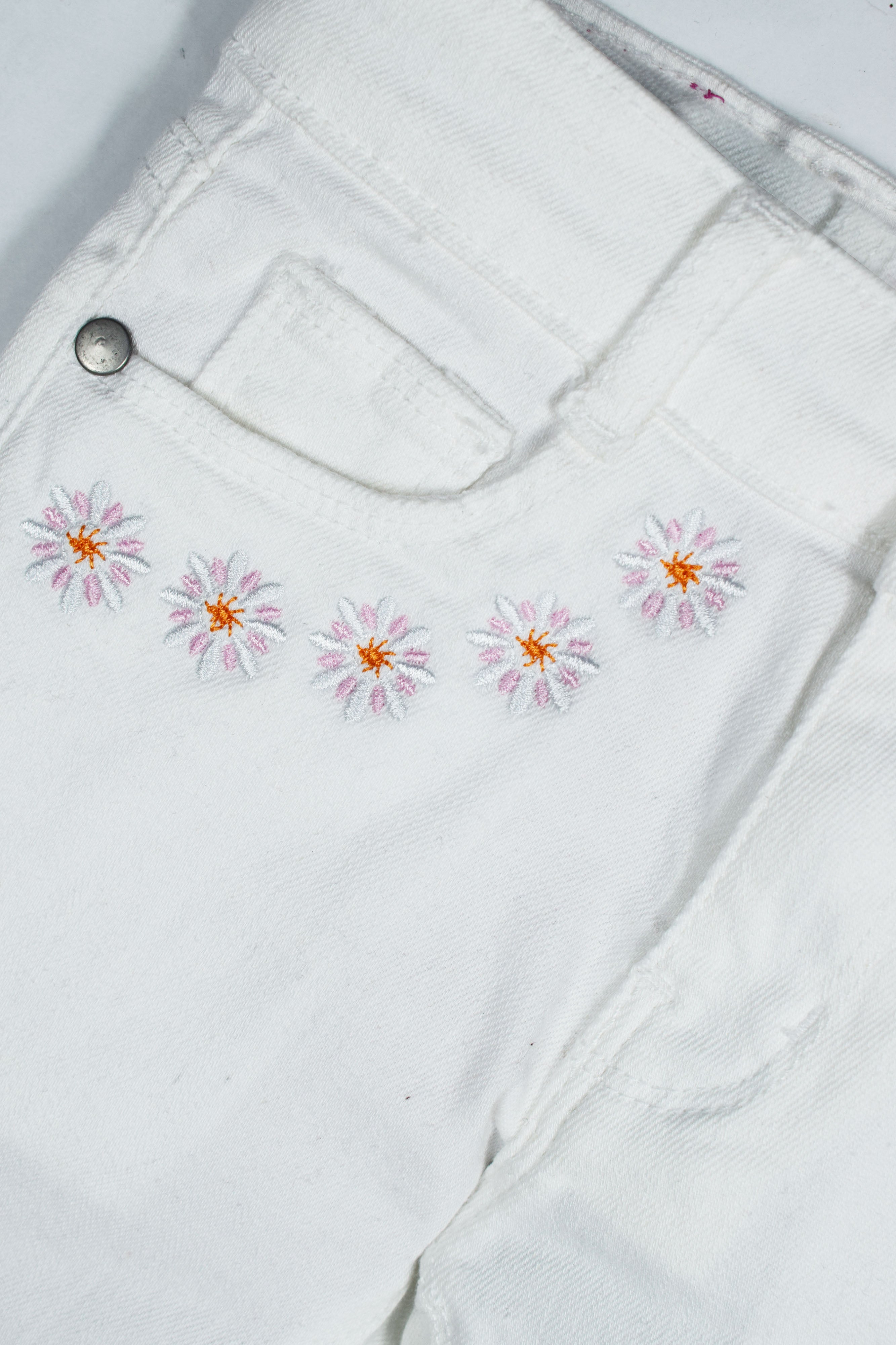 Denim Pent Floral Emb. - Girl Pant - juniperkidz-5345.myshopify.com