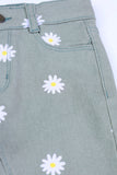 Denim Pent - Floral - Girl Pant - juniperkidz-5345.myshopify.com