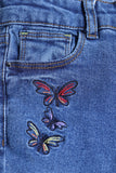 Girl's Denim Pent - Butterflies 🦋 - Girl Pant - juniperkidz-5345.myshopify.com