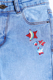 Girl's Denim Pent - Star Embroidery - Girl Pant - juniperkidz-5345.myshopify.com
