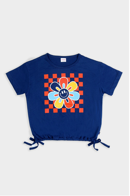 Summer - Girl's Top - Flower Check - Girl Top - juniperkidz-5345.myshopify.com