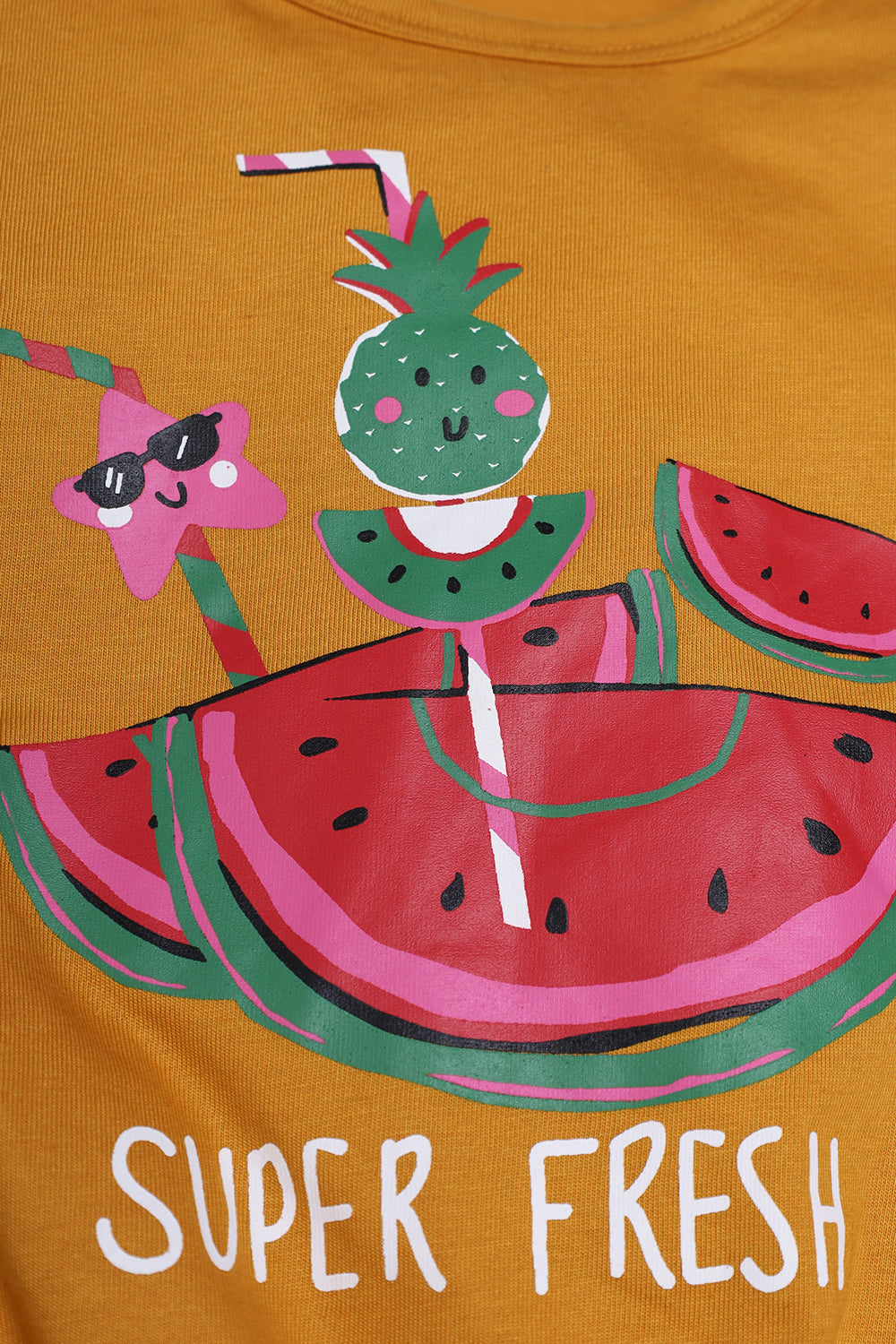 Summer - Mustard Boxy Top - Super Fresh - Girl Top - juniperkidz-5345.myshopify.com