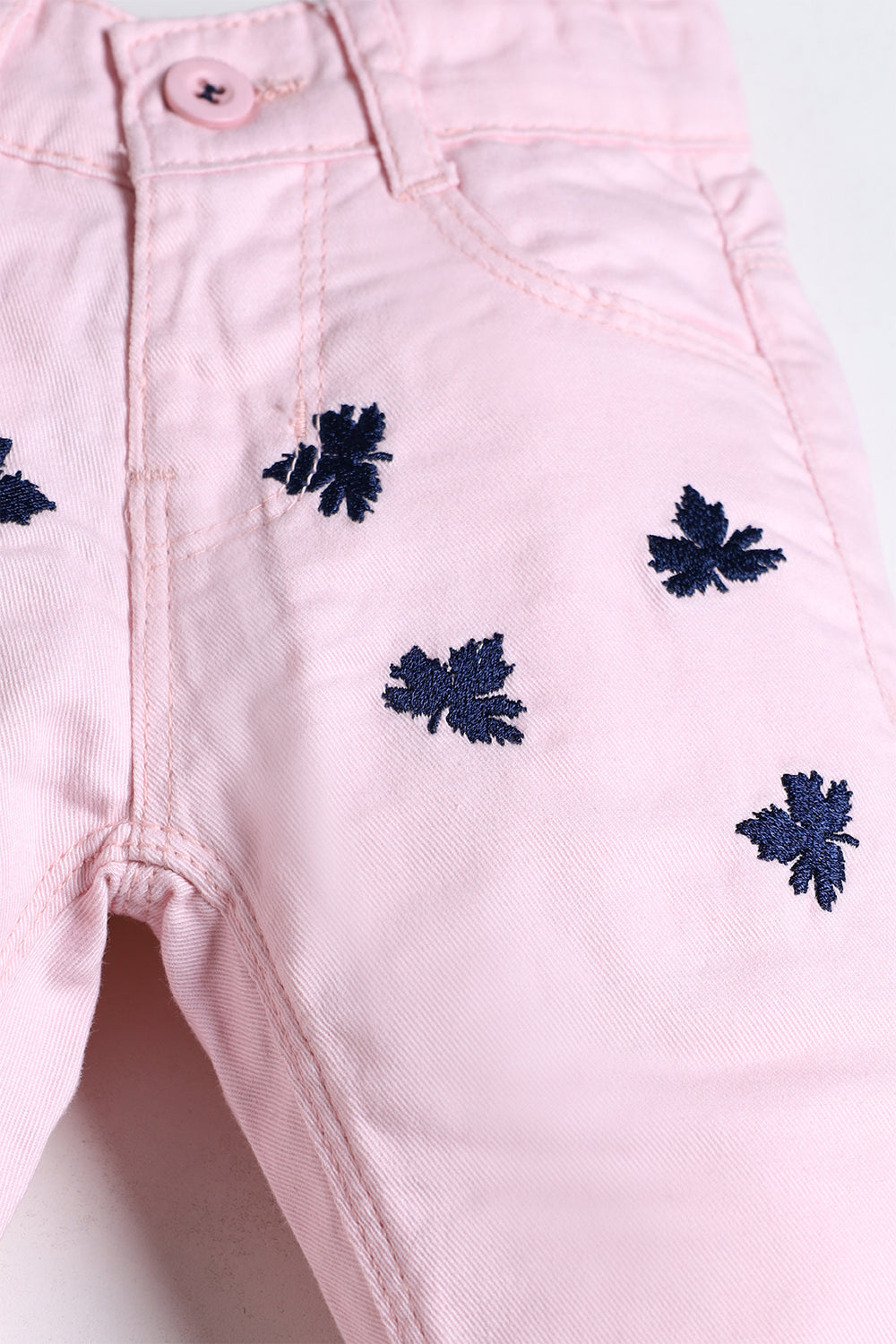 Girl's Twill Pent - Leaf Emb. - Girl Pant - juniperkidz-5345.myshopify.com
