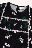 Girls Black Floral Top