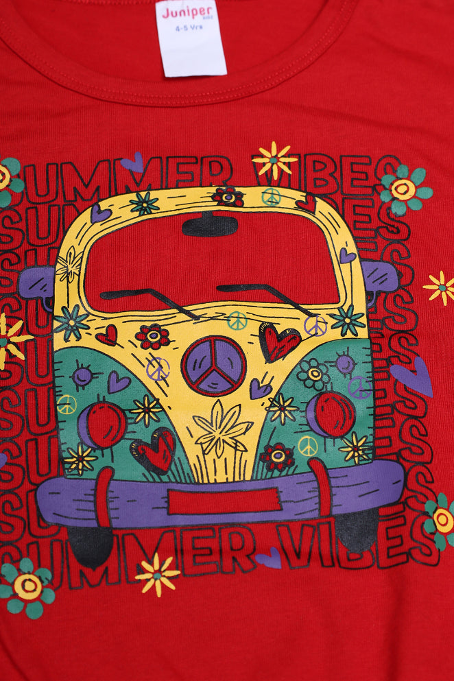 Summer - Girl's Top - Vibes Van - Girl Top - juniperkidz-5345.myshopify.com