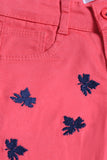 Girl's Twill Pent - Leaf Emb. - Girl Pant - juniperkidz-5345.myshopify.com