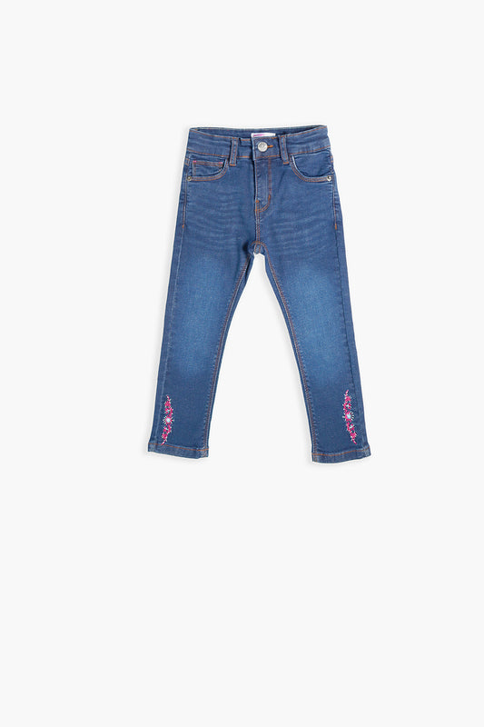 Denim Pant - Floral - Girl Pant - juniperkidz-5345.myshopify.com