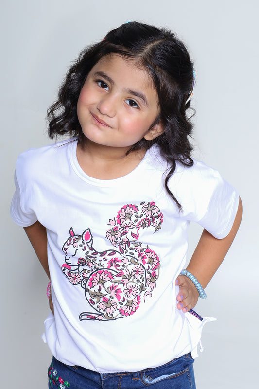 FLORAL RABBIT GIRL TOP