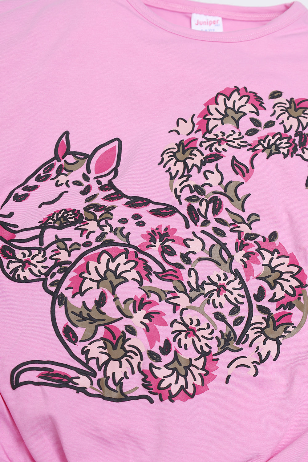 Girl Top - Floral Rabbit - Girl Top - juniperkidz-5345.myshopify.com