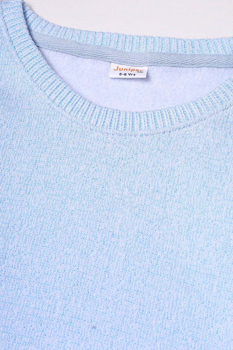 Light Blue Knit Sweatshirt