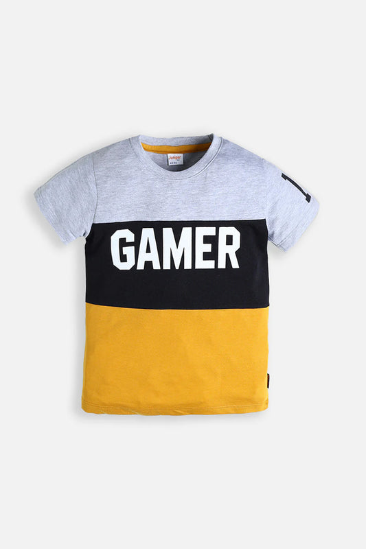 Contrast Color Tee - Gamer 19 - Boy T-Shirt -  juniperkidz-5345.myshopify.com