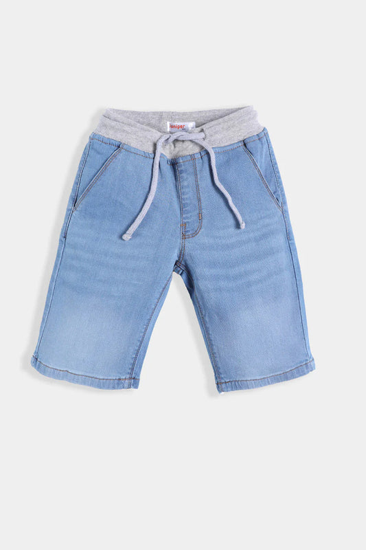 Summer - Boy's Ribbed Light Denim Short - Boy Shorts -  juniperkidz-5345.myshopify.com