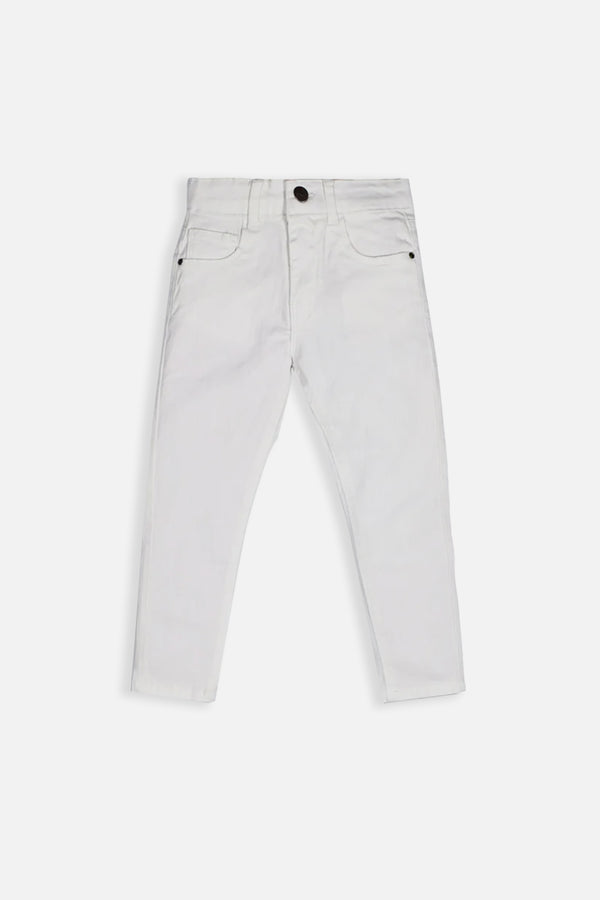 WHITE SLIM FIT JEANSE