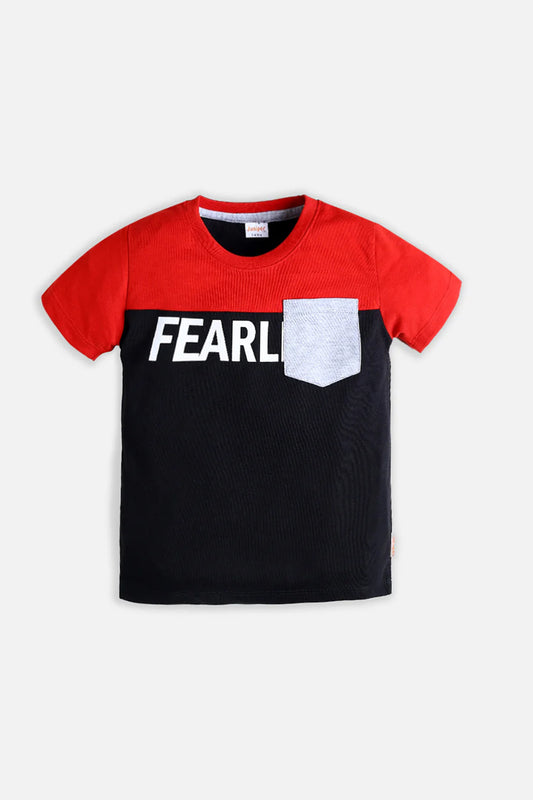 Contrast Colro Tee - Fearless - Boy T-Shirt -  juniperkidz-5345.myshopify.com