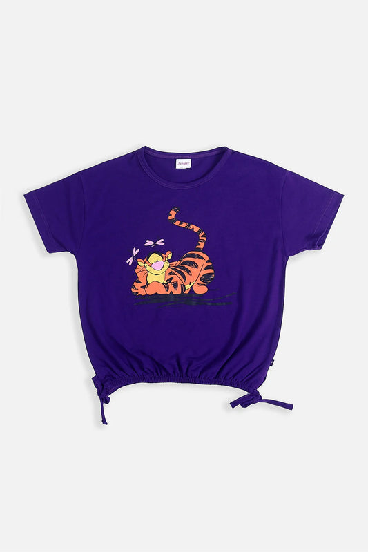 Summer - Girl's Top - Tiger With Dragon Fly - Girl Top -  juniperkidz-5345.myshopify.com