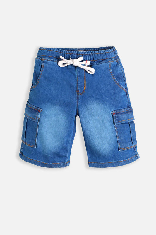 Denim Cargo Shorts - Boy Shorts -  juniperkidz-5345.myshopify.com