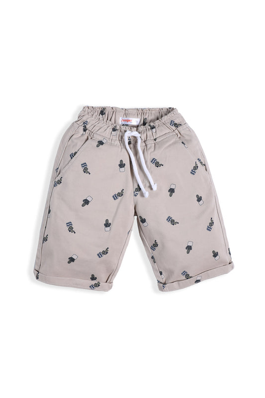 Summer - Boy's Beige Cotton Short - Boy Shorts -  juniperkidz-5345.myshopify.com