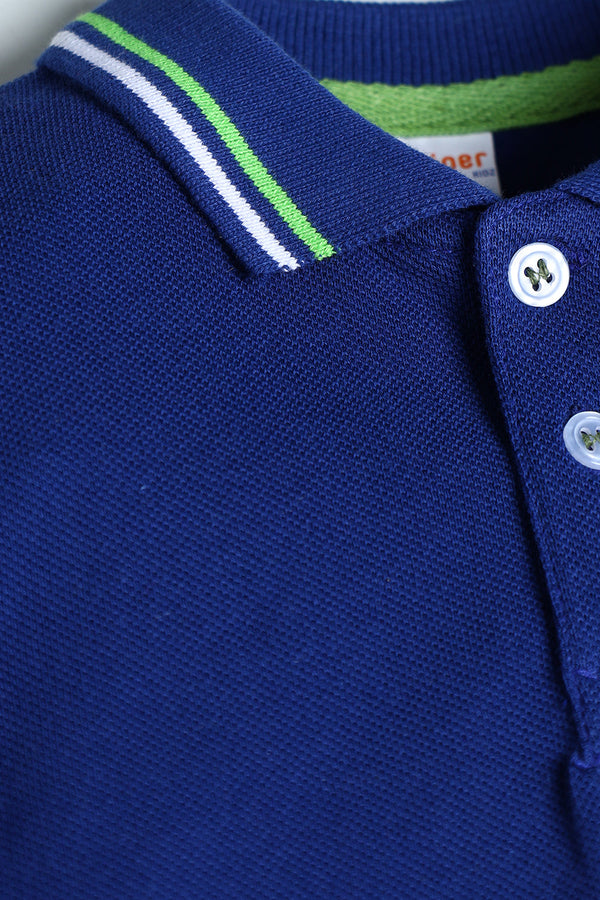 PLAIN COLOR POLO SHIRT - Navy Blue