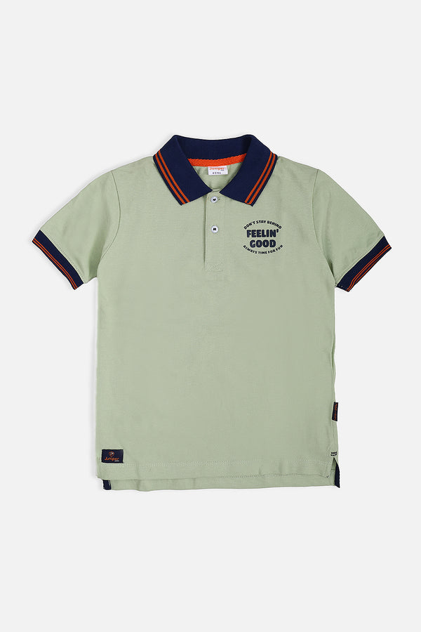 PRINTED POLO SHIRT FEELING GOOD