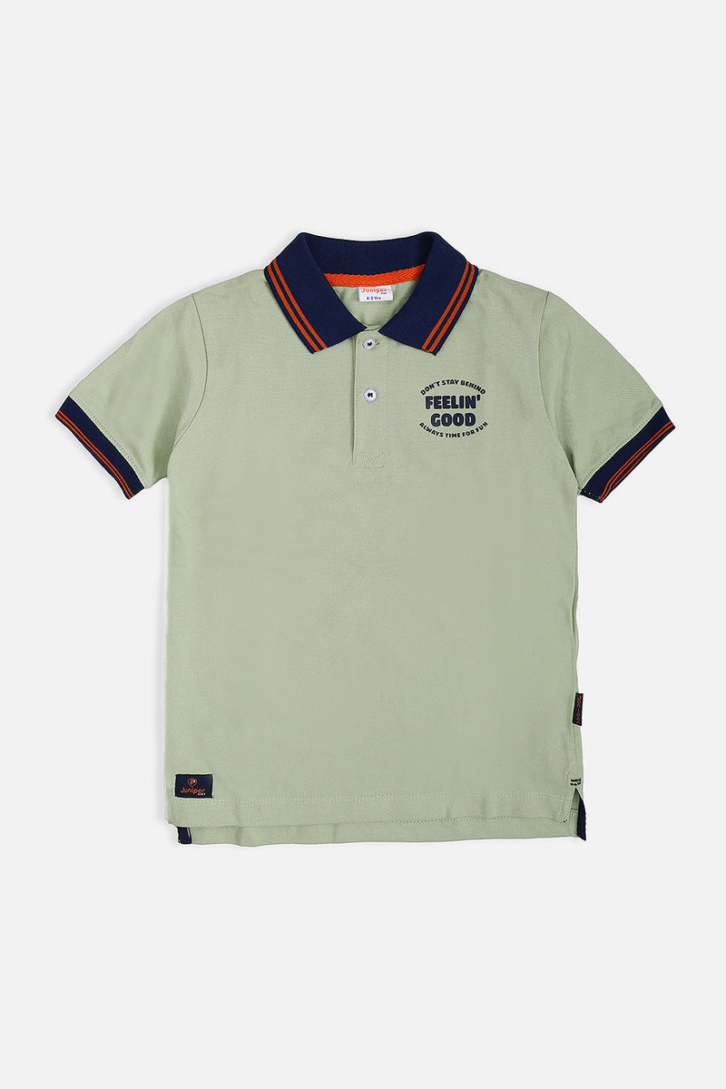 PRINTED POLO SHIRT FEELING GOOD