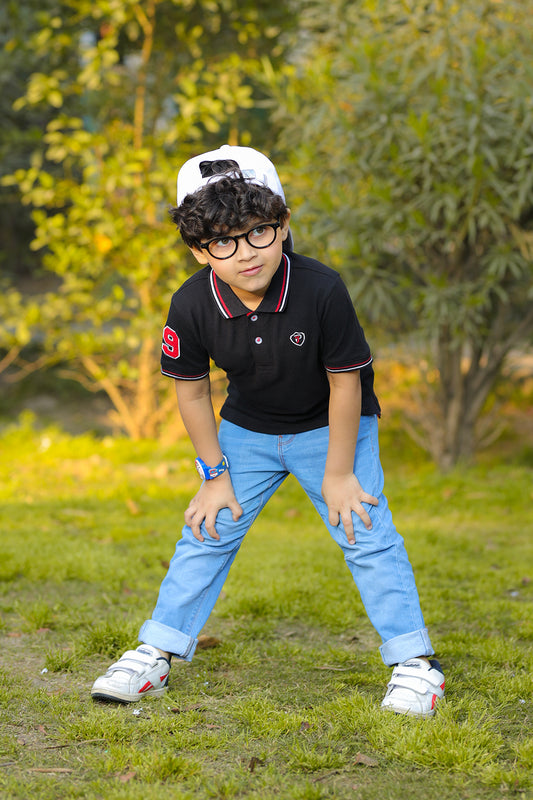 Black Polo Shirt - Boy T-Shirt -  juniperkidz-5345.myshopify.com