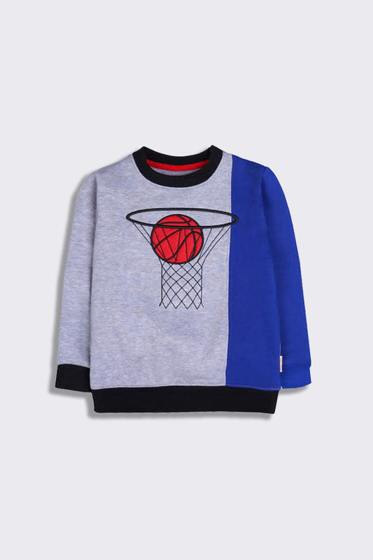 basket ball - grey & blue - Boy Sweatshirt -  juniperkidz-5345.myshopify.com