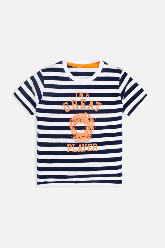 White & Navy - Great Player Graphic Tee