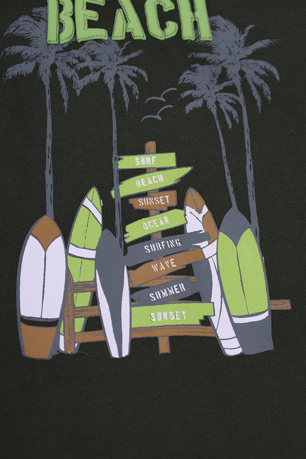 BEACH PRINTED T-SHIRT