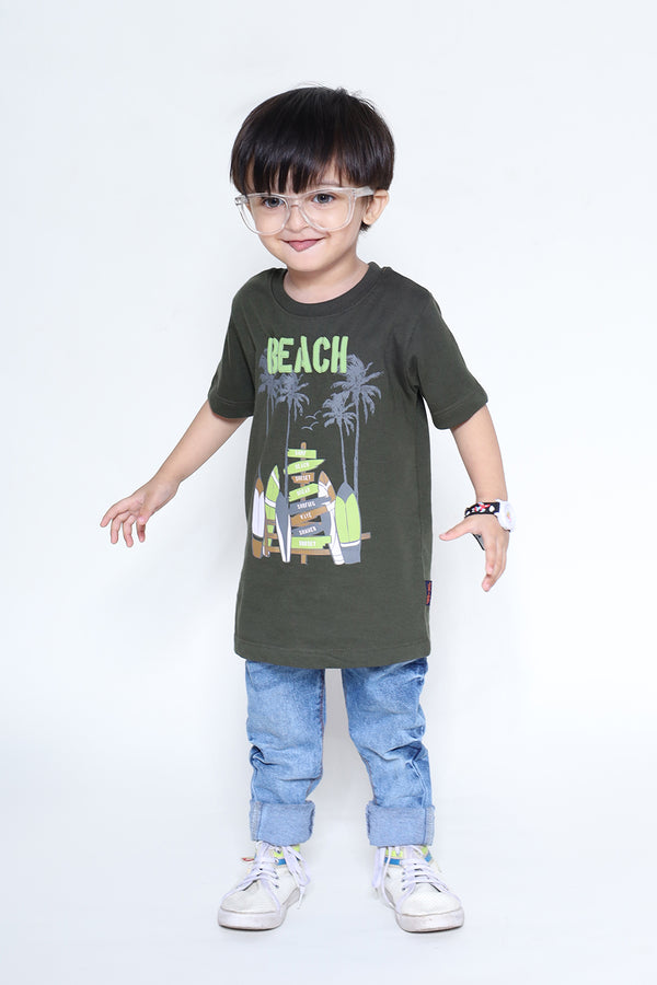 BEACH PRINTED T-SHIRT