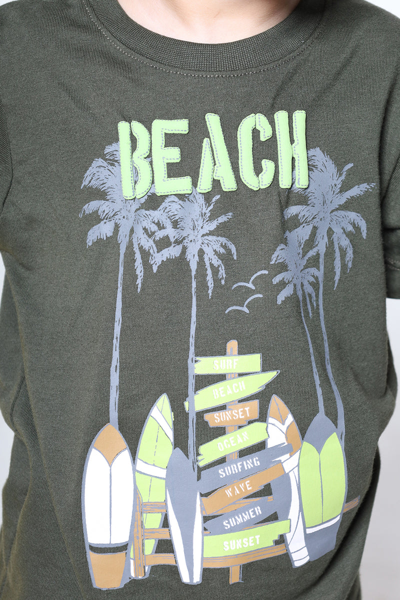 BEACH PRINTED T-SHIRT