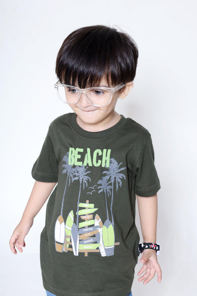 BEACH PRINTED T-SHIRT