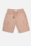 SUMMER - BROWN - BOY WOVEN CARGO SHORTS