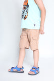 SUMMER - BROWN - BOY WOVEN CARGO SHORTS