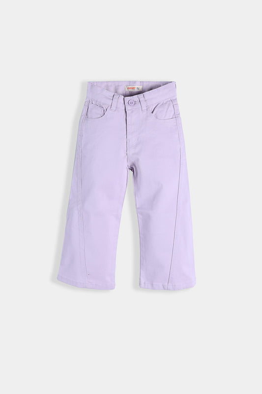 Girl's Wide Leg Cut & Sew Purple Cotton Pant - Girl Pant -  juniperkidz-5345.myshopify.com