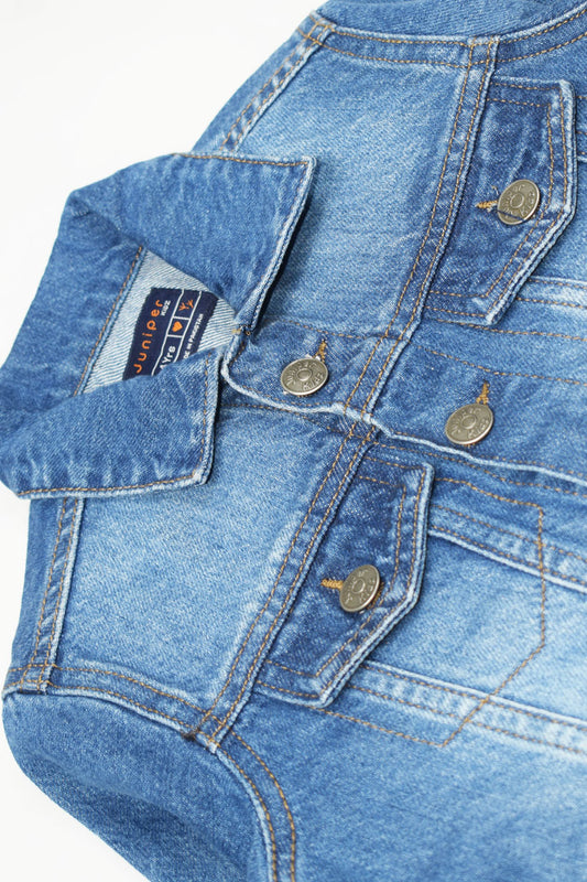 Boys Denim Jacket- M Blue - Boy Jacket -  juniperkidz-5345.myshopify.com