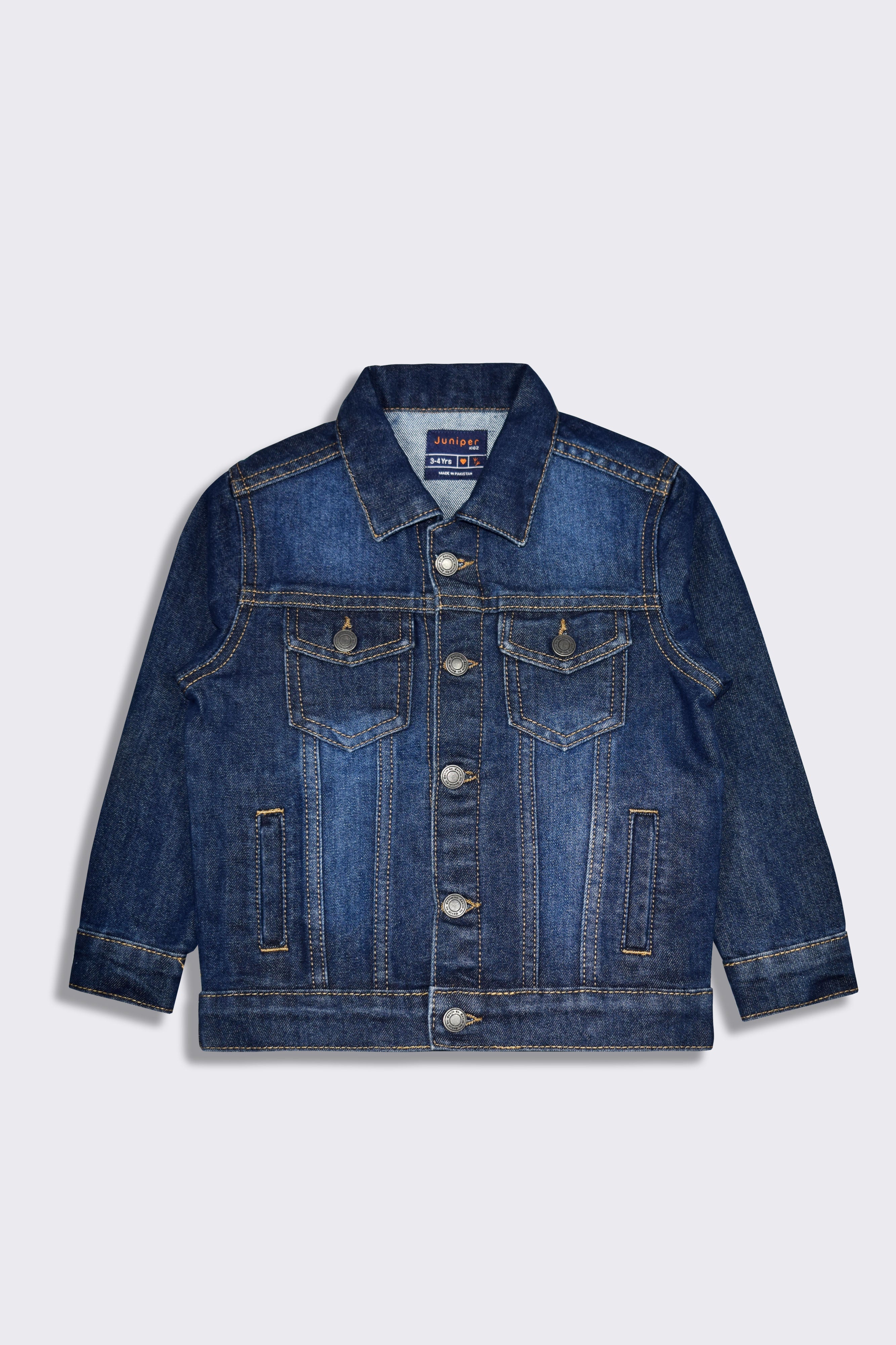 Boys Denim Jacket- D Blue - Boy Jacket -  juniperkidz-5345.myshopify.com