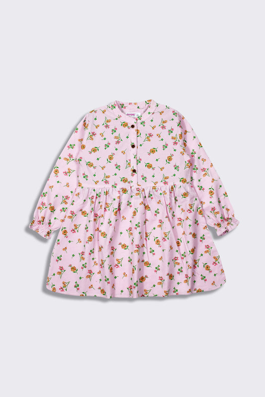 Girls Corduroy Baby Pink Frock - Girl Frock -  juniperkidz-5345.myshopify.com