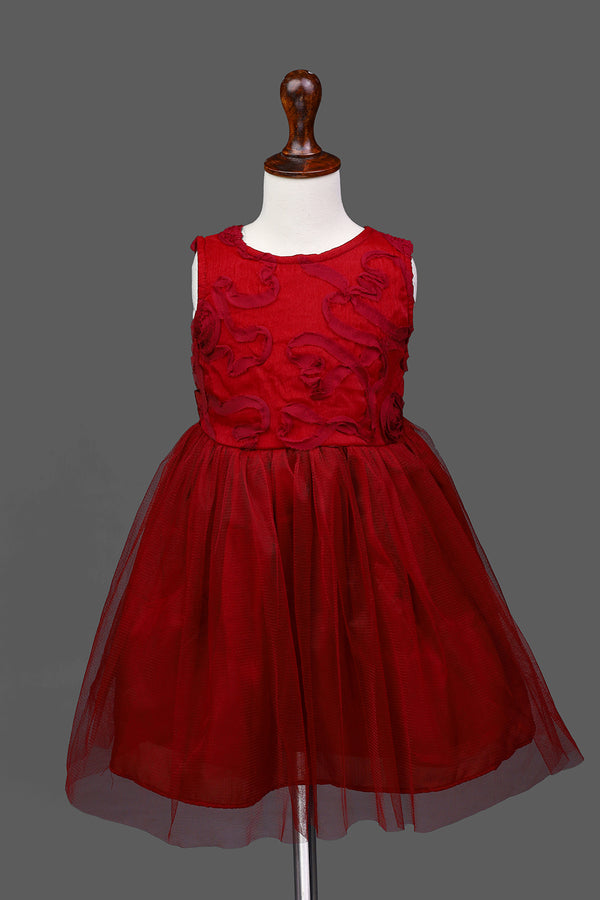 RED FLORAL PATTERN DRESS