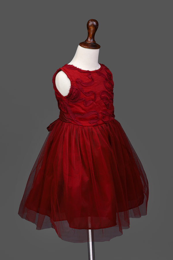 RED FLORAL PATTERN DRESS