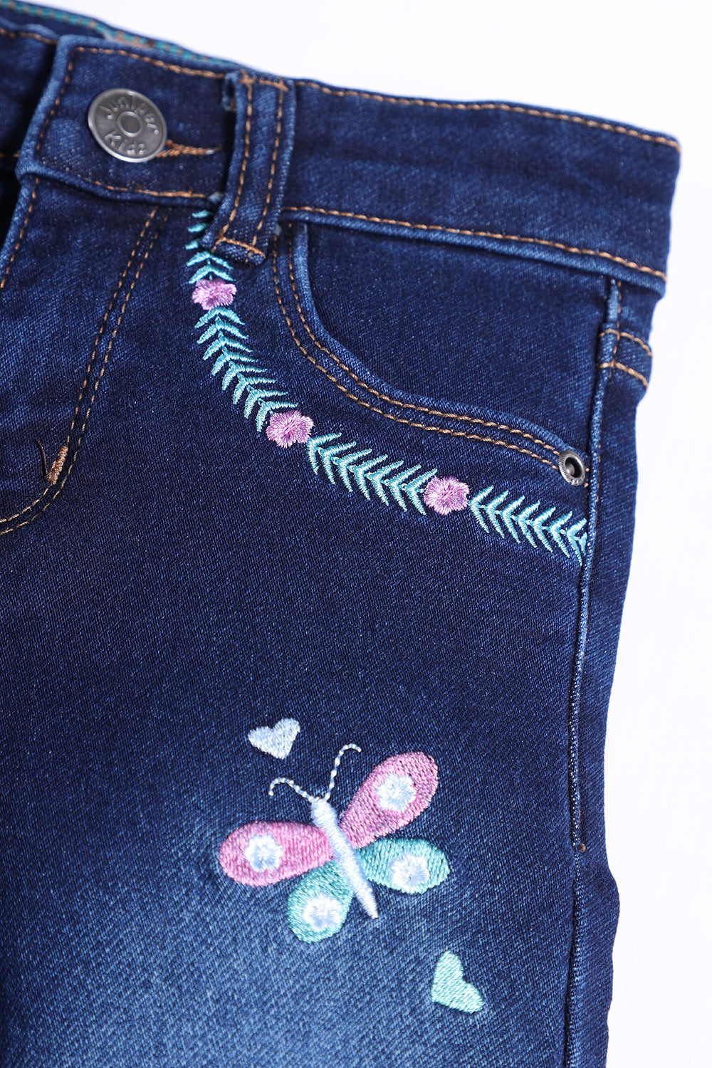 Girl's EMB Denim Pant - Girl Pant -  juniperkidz-5345.myshopify.com