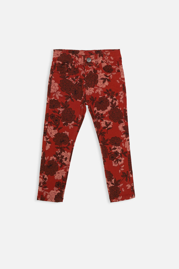GIRLS SLIM FIT PRINTED PANT