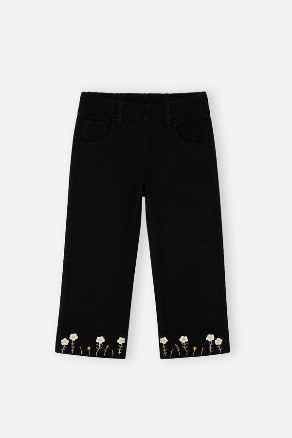 Girl's Black Denim Pant